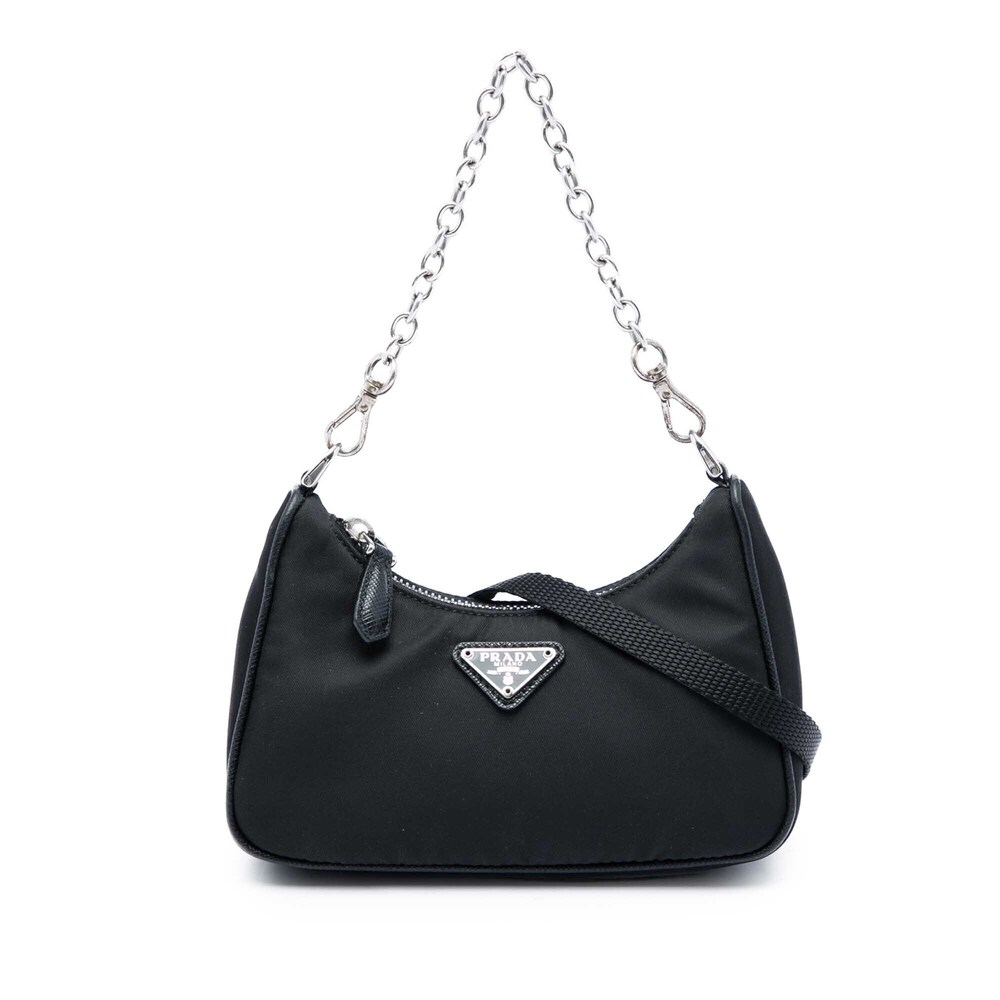 Pre-Loved Prada Mini Saffiano Trimmed Tessuto Re Edition 2005 Satchel